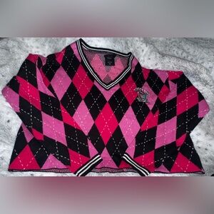 Monster High Pink and Black Argyle Sweater